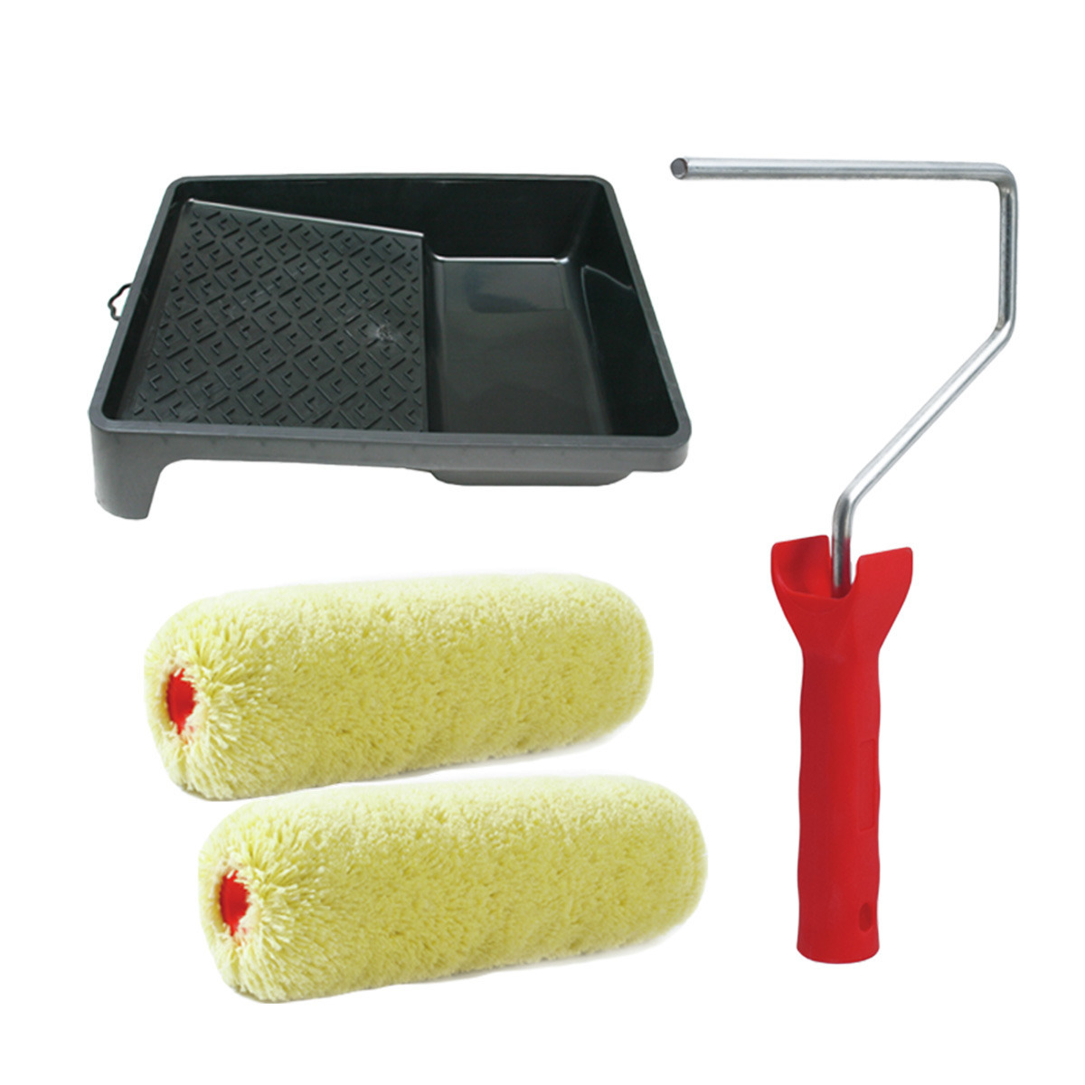 Sorex Verfrollers schilderen set - met beugel en verfbak - 2x vacht verfrollers - breedte 18 cm -