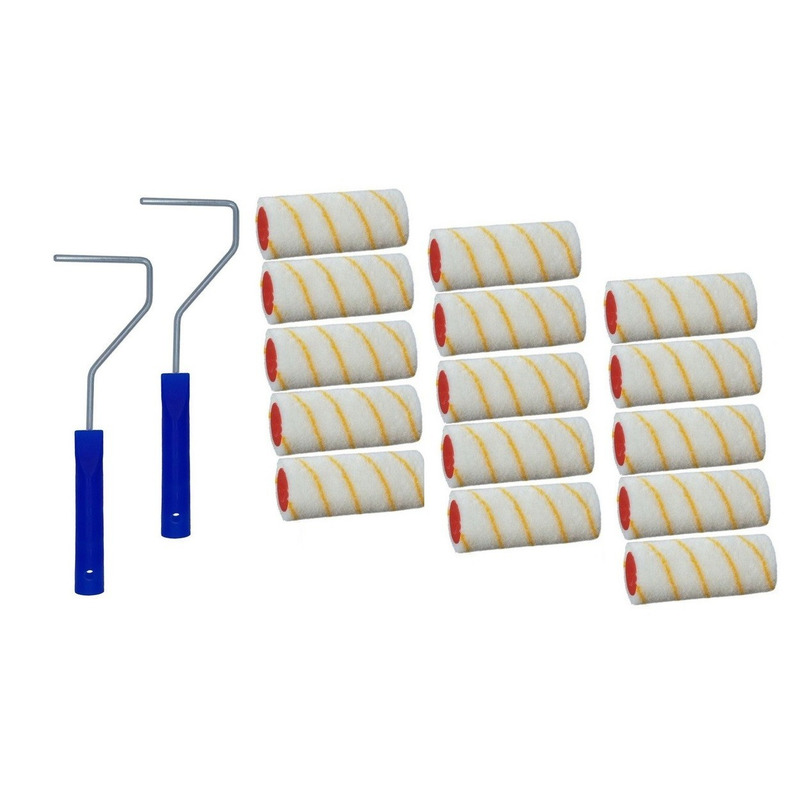 Benson 15x verfrollers / vachtrollers incl 2 rollerbeugels 10 cm -