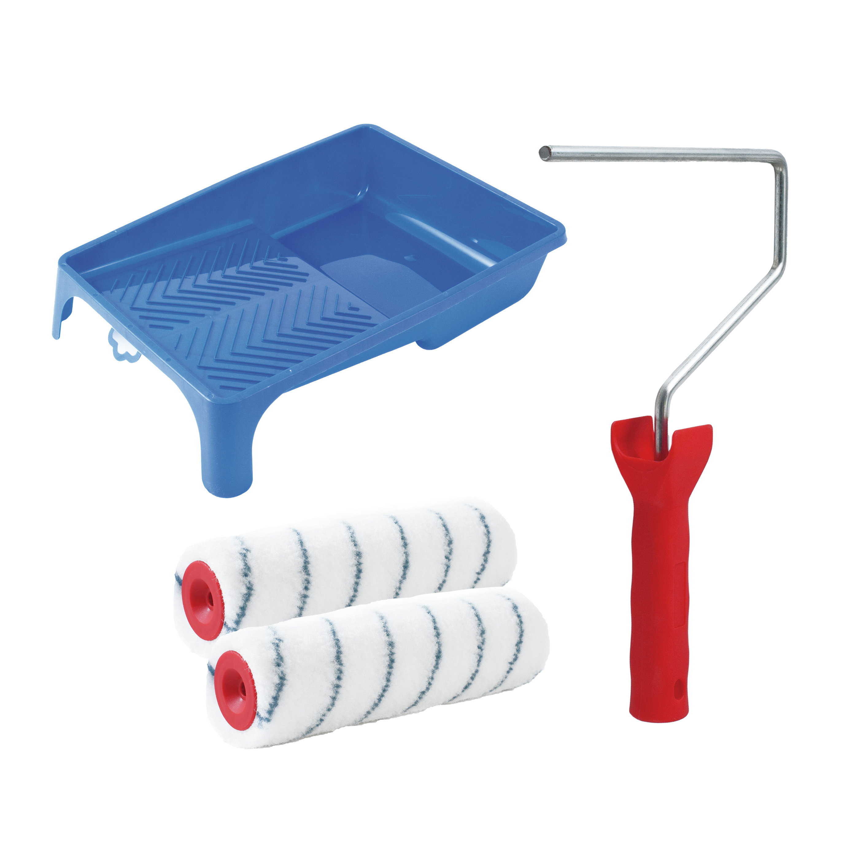 Sorex Verfrollers schilderen set - met beugel en verfbak - 3x anti spat rollers - breedte 18 cm -