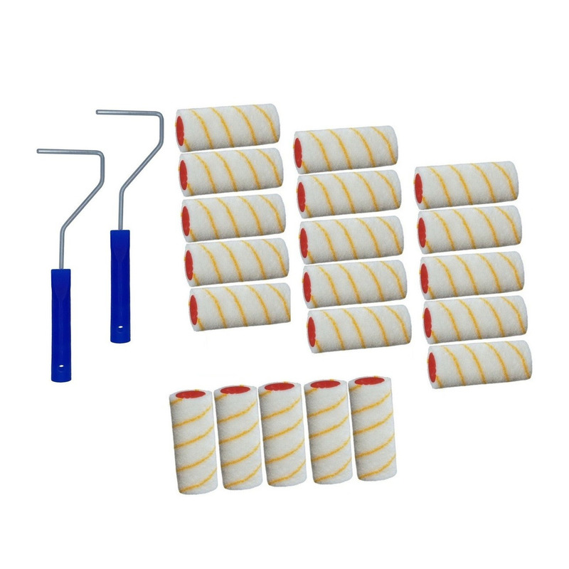 Benson 20x verfrollers / vachtrollers incl 2 rollerbeugels 10 cm -