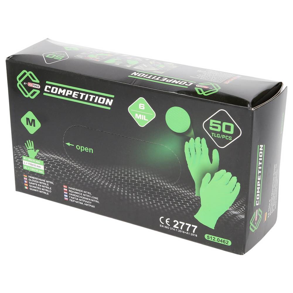KS Tools 512.0462OP 512.0462 Wegwerphandschoen 50 stuk(s) Nitril Maat (handschoen): M ISO 374-1:2016+A1:2018