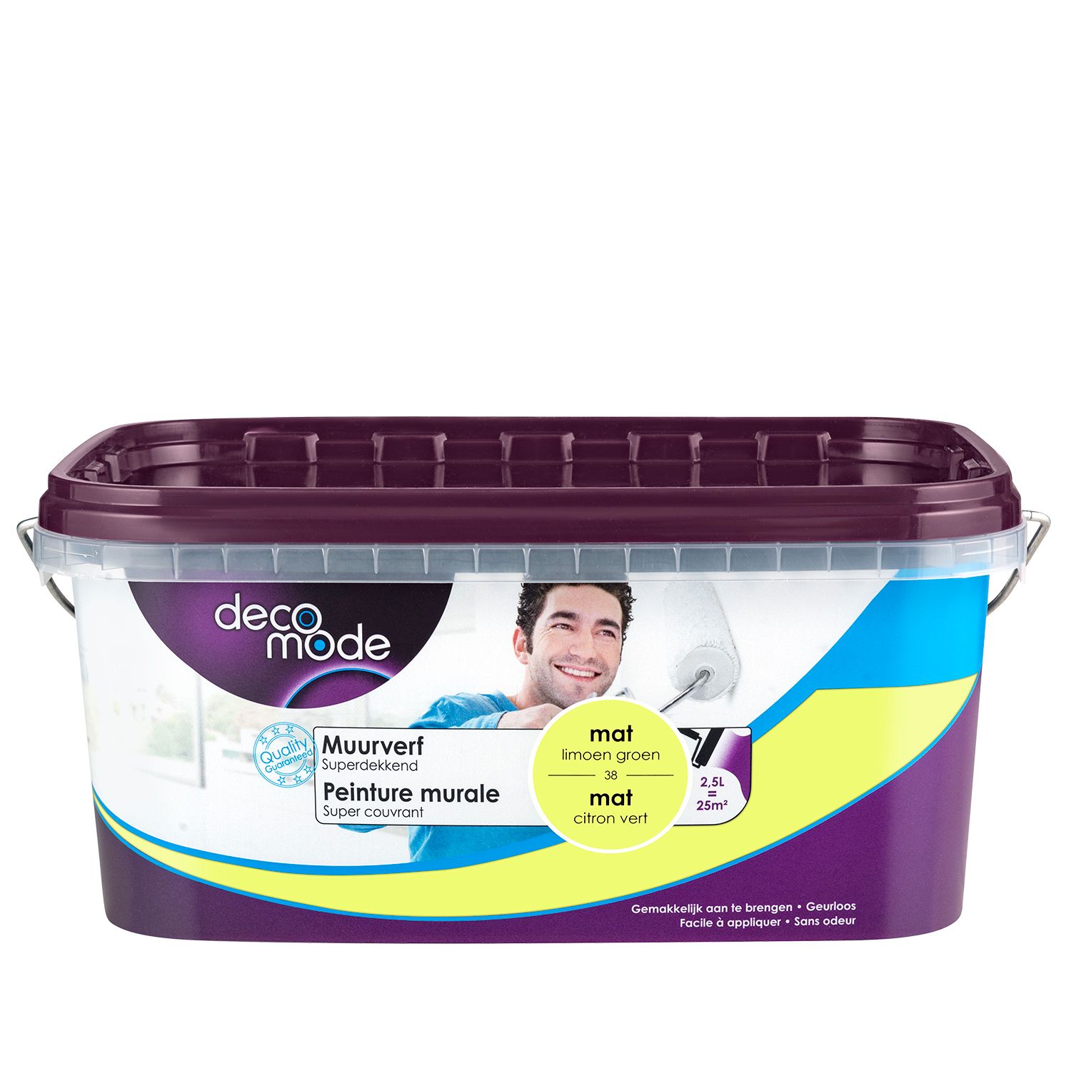 Decomode Muurverf Superdekkend Mat Limoen 2,5l