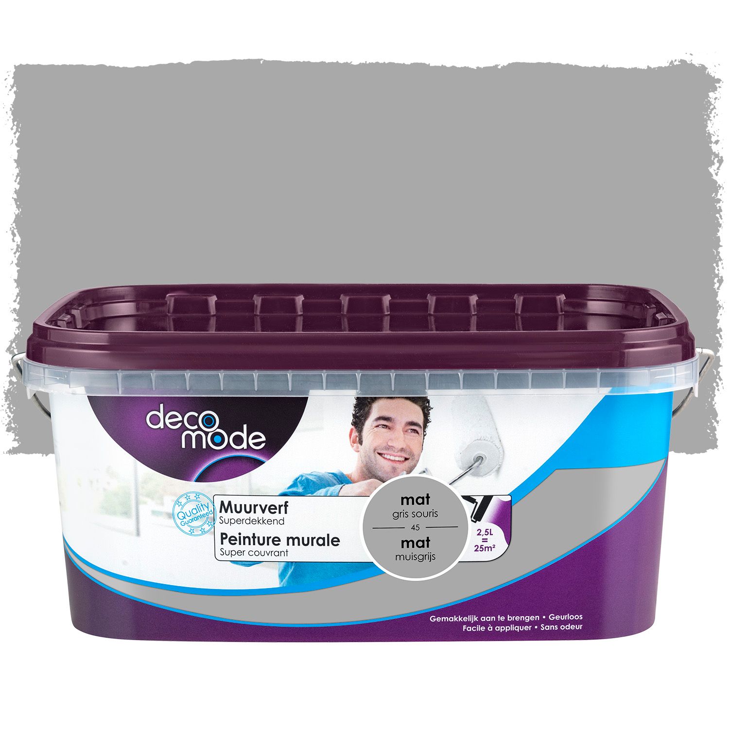 Decomode Muurverf Superdekkend Mat Muisgrijs 2,5l