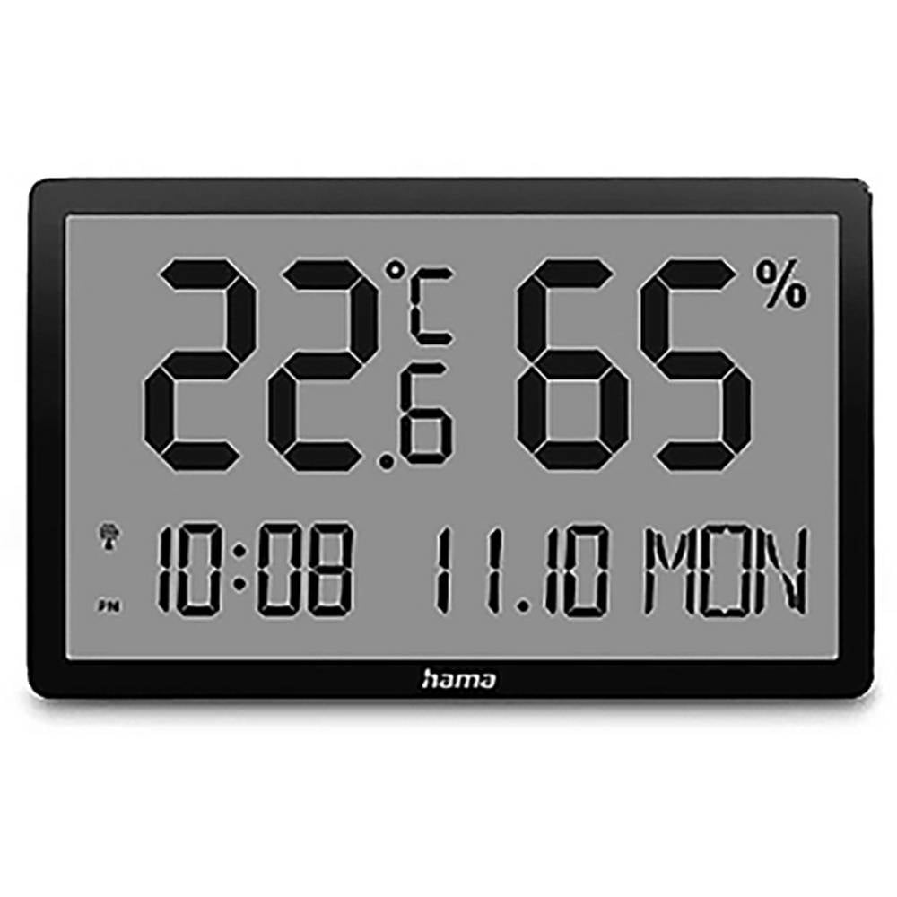 Hama Thermometer und Hygrometer Lombok, digital, für innen, Schwarz 00222232 Thermo- en hygrometer