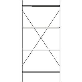 SSI Schäfer Basisstelling, 4 legborden, H 2278 x B 1055 x D 300 mm, gelakt
