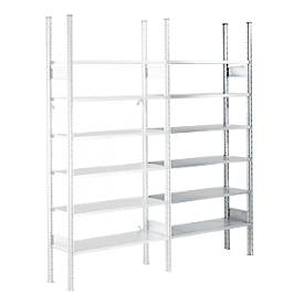 SSI Schäfer R3000 stelling, aanbouw module, 7 verzinkte legborden, B 1025 x D 500 x H 2967 mm