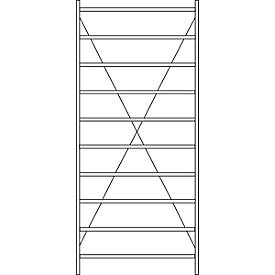 SSI Schäfer Basis stelling R 3000, 10 legborden, B 1345 mm x D 600 mm, gegalvaniseerde legborden