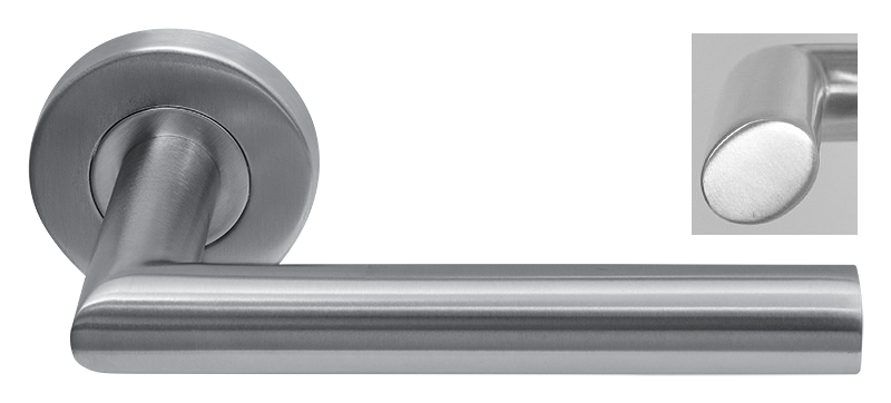 In-Door Deurklink Nexus rvs basis op rond rozet geveerd