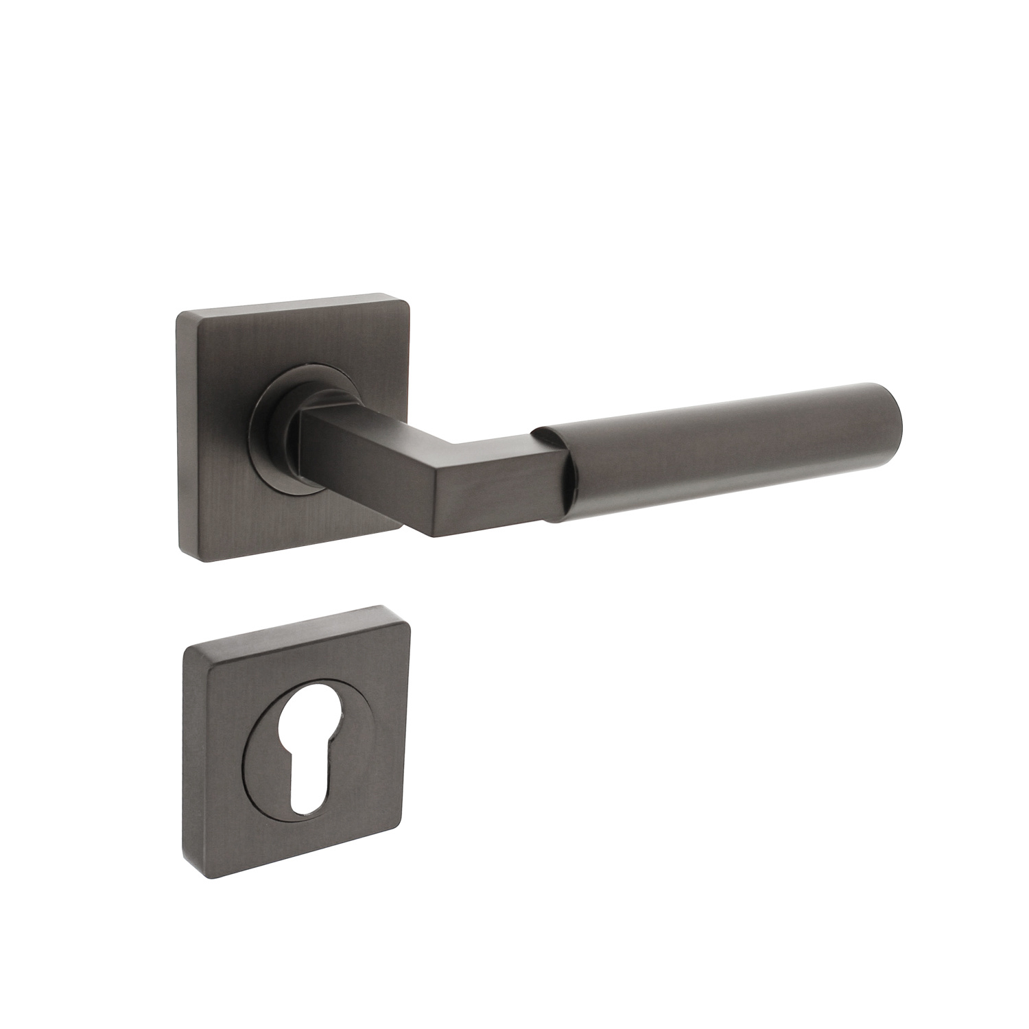 Intersteel Deurklink Bau-Stil vierkant profielcilinderrozet antracietgrijs