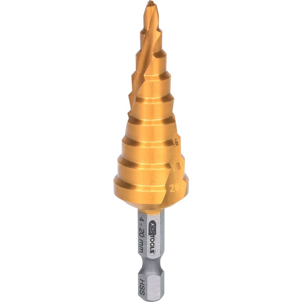KS Tools 3302385 HSS TiN-punt Getrapte boor 4 - 20 mm 1 stuk(s)