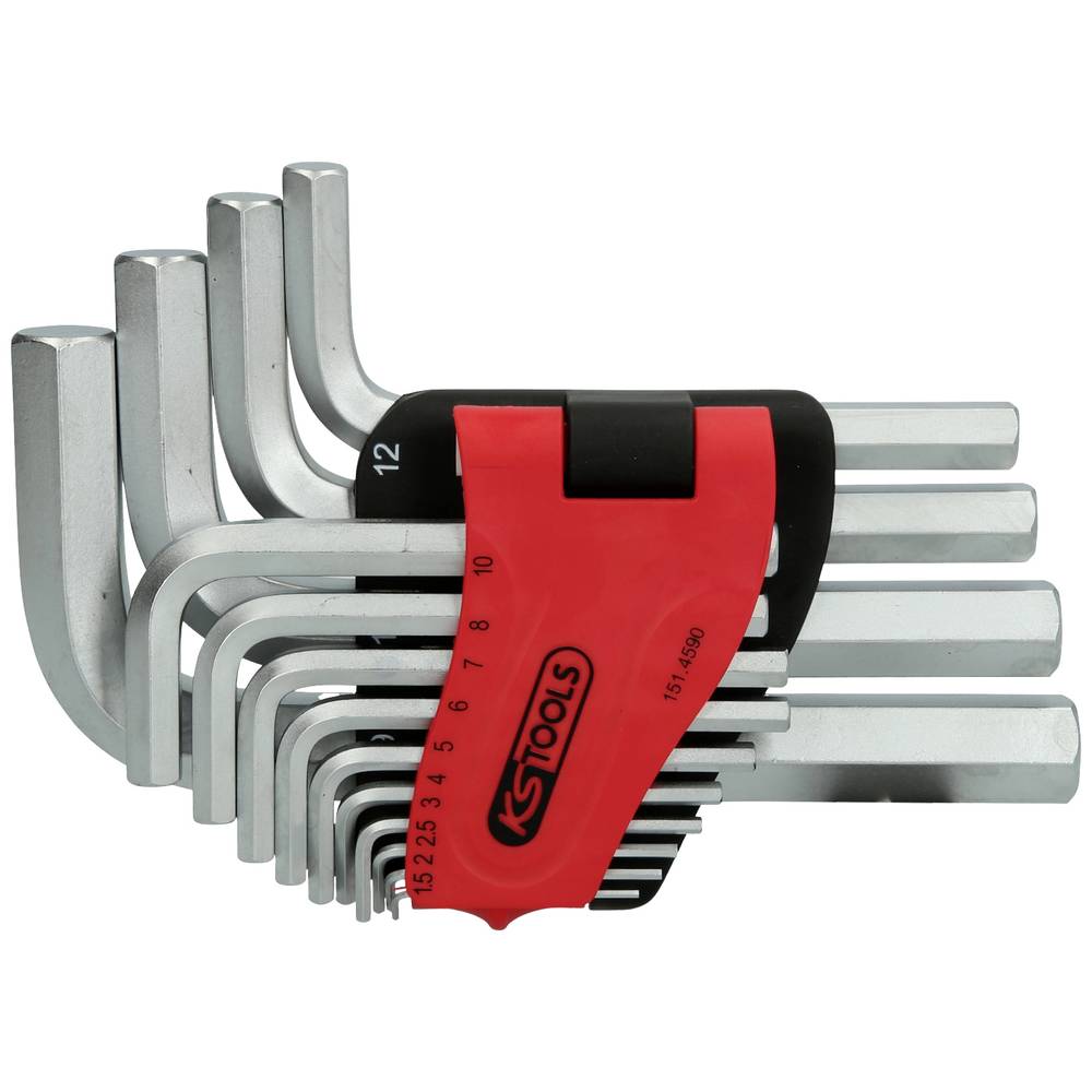 KS Tools 151.4590 Inbus Haakse schroevendraaierset 2 mm, 2.5 mm, 3 mm, 4 mm, 5 mm, 6 mm, 7 mm, 8 mm, 10 mm, 12 mm, 14 mm, 17 mm, 19 mm 14-delig