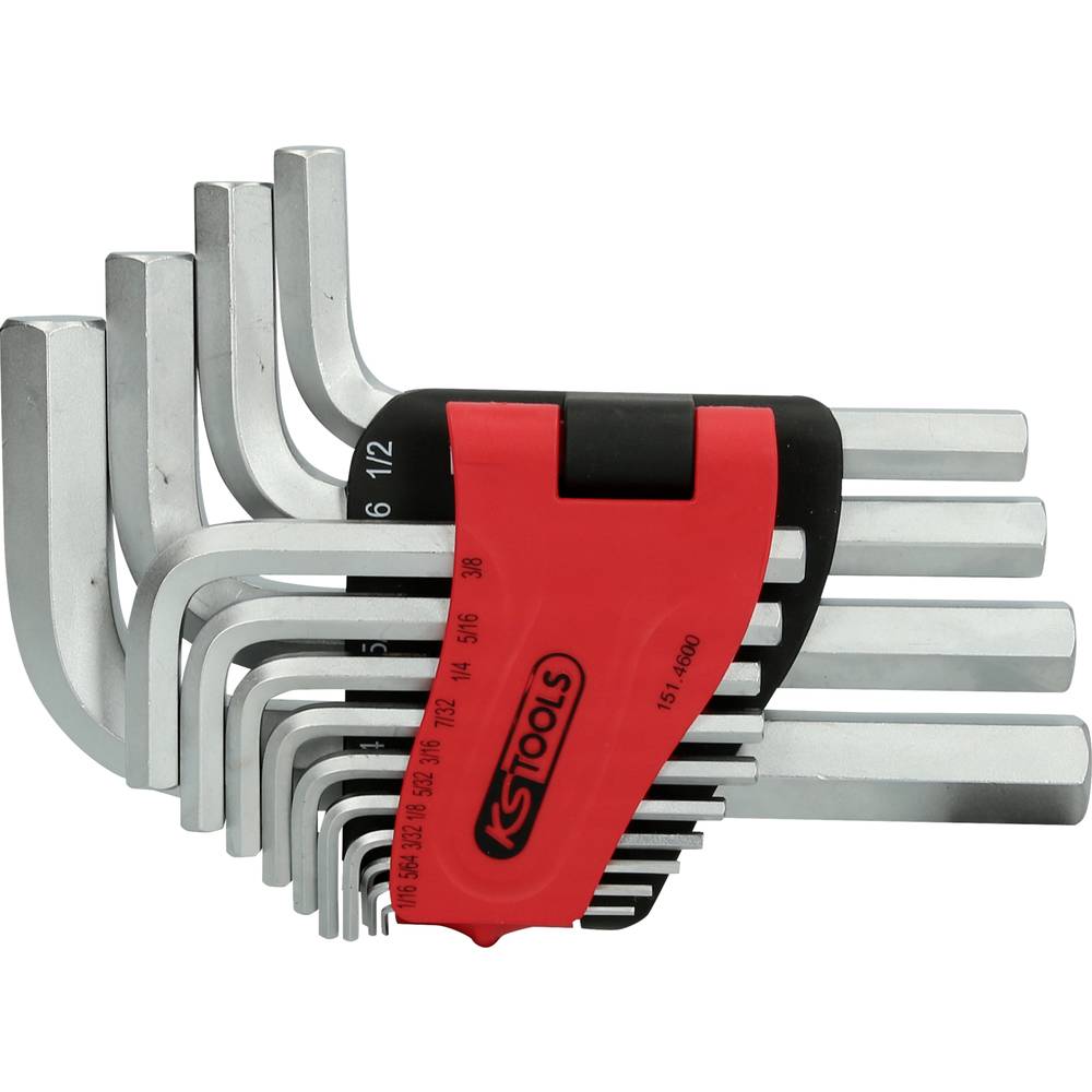 KS Tools 151.4600 Inbus Haakse schroevendraaierset 1/16 inch, 5/64 inch, 3/32 inch, 1/8 inch, 5/32 inch, 3/16 inch, 7/32 inch, 1/4 inch, 5/16 inch, 3/8 inch,