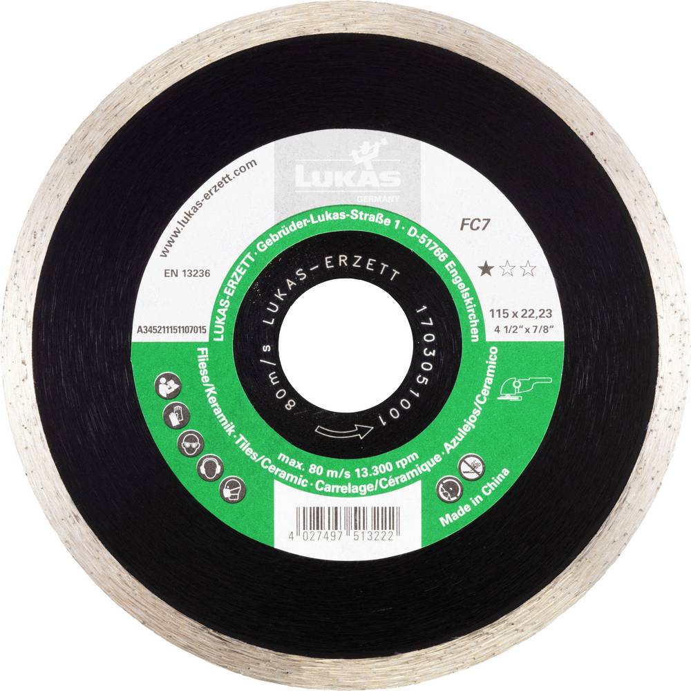 LUKAS-ERZETT A345211151107015 DiamantFC7 115x22,23x7 Diamanten doorslijpschijf 1 stuk(s)