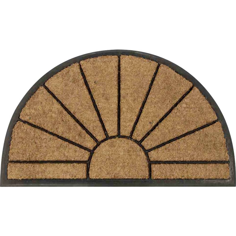 Siena Garden 1711441077 Rubberen voetmat zon halfrond 75 x 45 x 2 cm met kokosvezel (l x b) 45 cm x 75 cm 1 stuk(s)