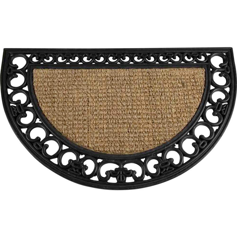 Siena Garden 3751441200 Rubberen mat gazelle halfrond, rubber/kokos zwart/naturel, met kokosvezel afmetingen: 45x75 cm. (l x b) 75 cm x 45 cm 1 stuk(s)