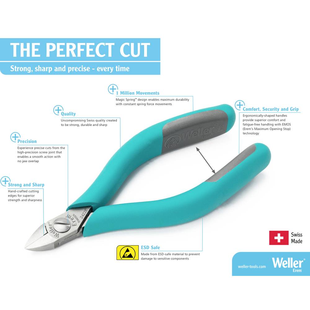 Weller Erem 512EW ESD Zijkniptang 115 mm