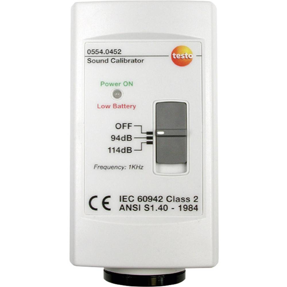 Testo 0554 0452 Kalibrator Geluidsdrukniveau 1x 9 V batterij (blok), meegeleverd