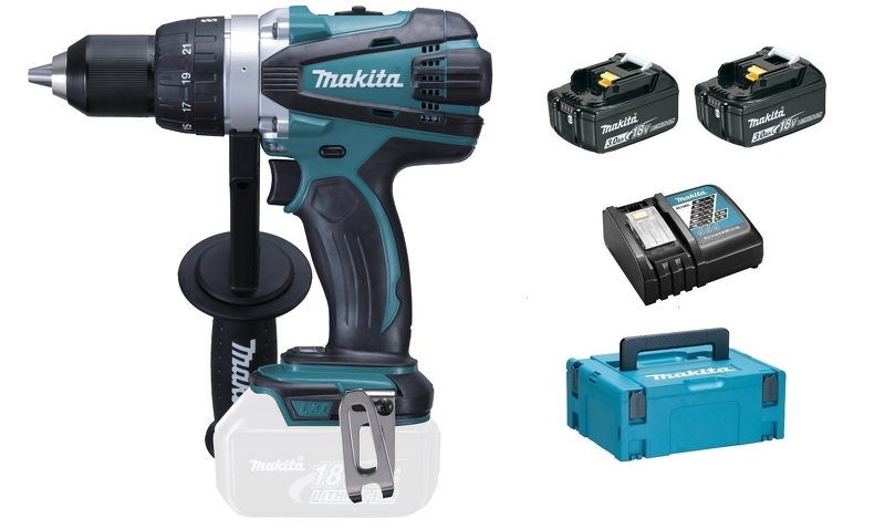 Makita DDF458RFJ 18V Li-Ion Accu Boor-/schroefmachine Set (2x 3.0Ah Accu) In Mbox