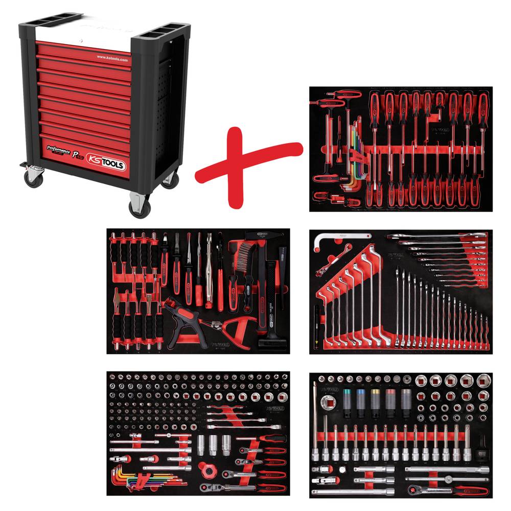 KS Tools 8105299 Werkplaatswagen Kleur (specifiek): Zwart, Rood