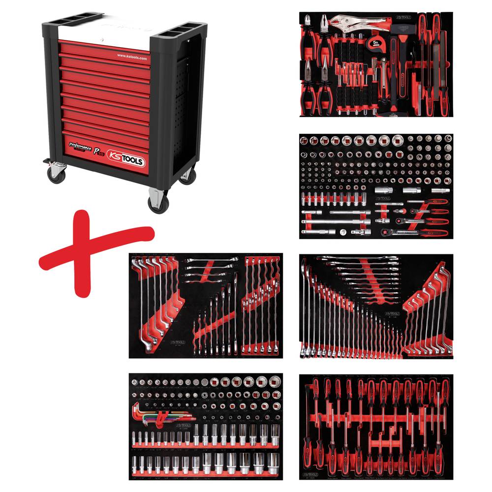 KS Tools 8106366 Werkplaatswagen Kleur (specifiek): Zwart, Rood