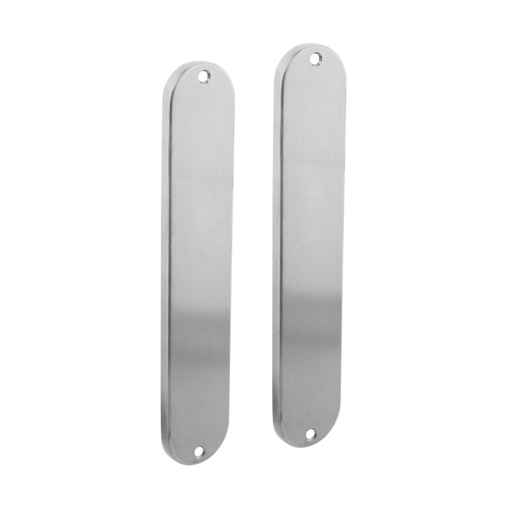 Intersteel Langschild ovaal 220x41mm geheel blind RVS