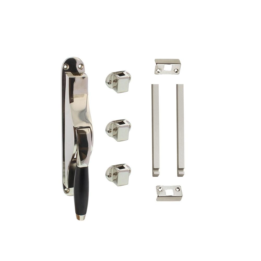 Intersteel Set pomp-espagnolet Ton basic inclusief stangenset 2x 1250mm nikkel/ebbenhout