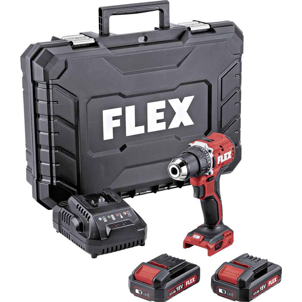 Flex DD 2G 18.0 EC LD/2.5 Set 519049 Accu-schroefboormachine 2.5 Ah, 5 Ah, 8 Ah Incl. 2 accus