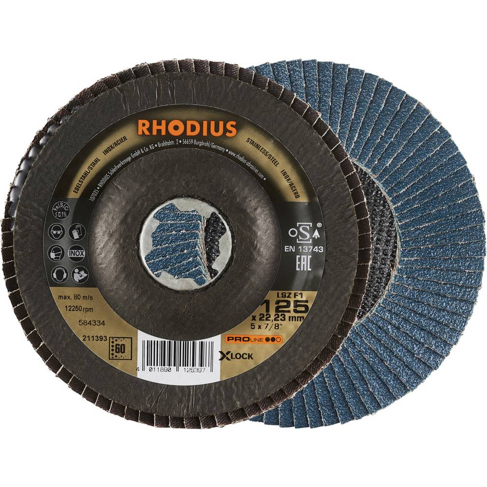 Rhodius 211393 LSZ F1 X-LOCK Lamellenschijf RVS, Staal 10 stuk(s)