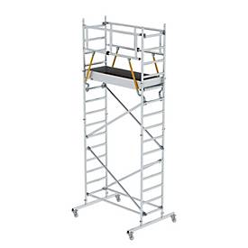 Munk rolsteiger, aluminium ronde buis, werkhoogte tot 7,2 m, rolbalk 1.500 mm, GS-gekeurd, DIN EN 1004, H 3,30 m
