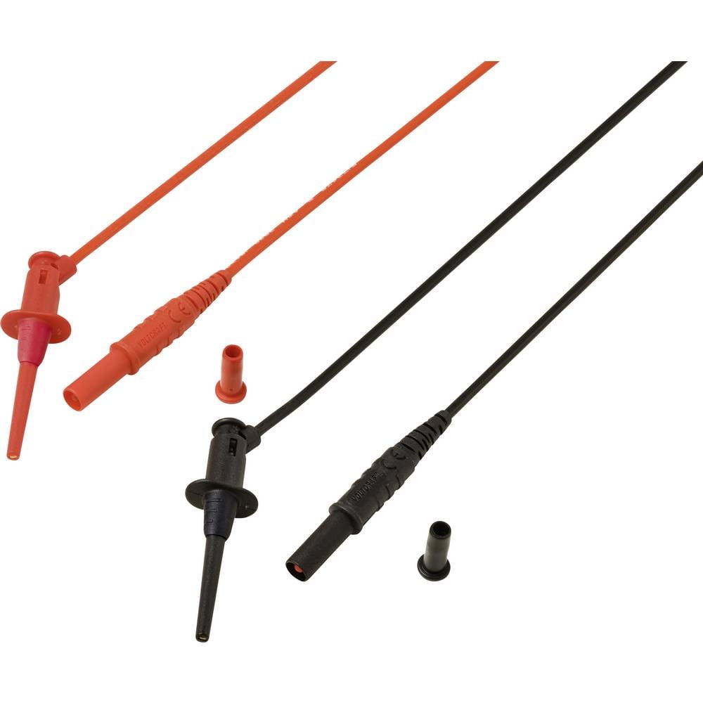 VOLTCRAFT MSL-528 Meetsnoer 4mm-veiligheidsstekker 1.2 m Rood, Zwart 1 paar