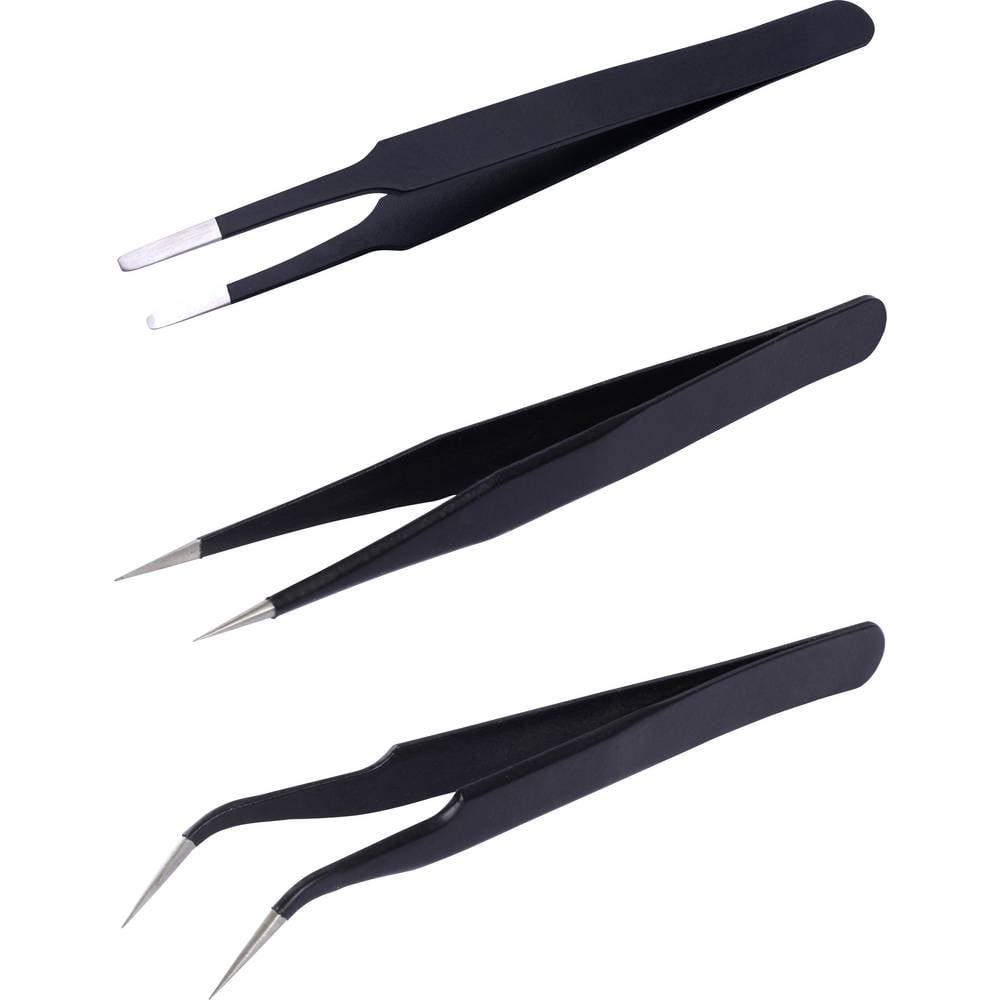 Quadrios 25EC176 Pincet ESD Spits, Plat, Sikkelspits