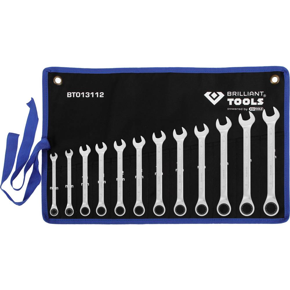 Brilliant Tools BT013112 BT013112 Ringsleutel met ratelset Sleutelbreedte (metrisch) 8 - 53 mm