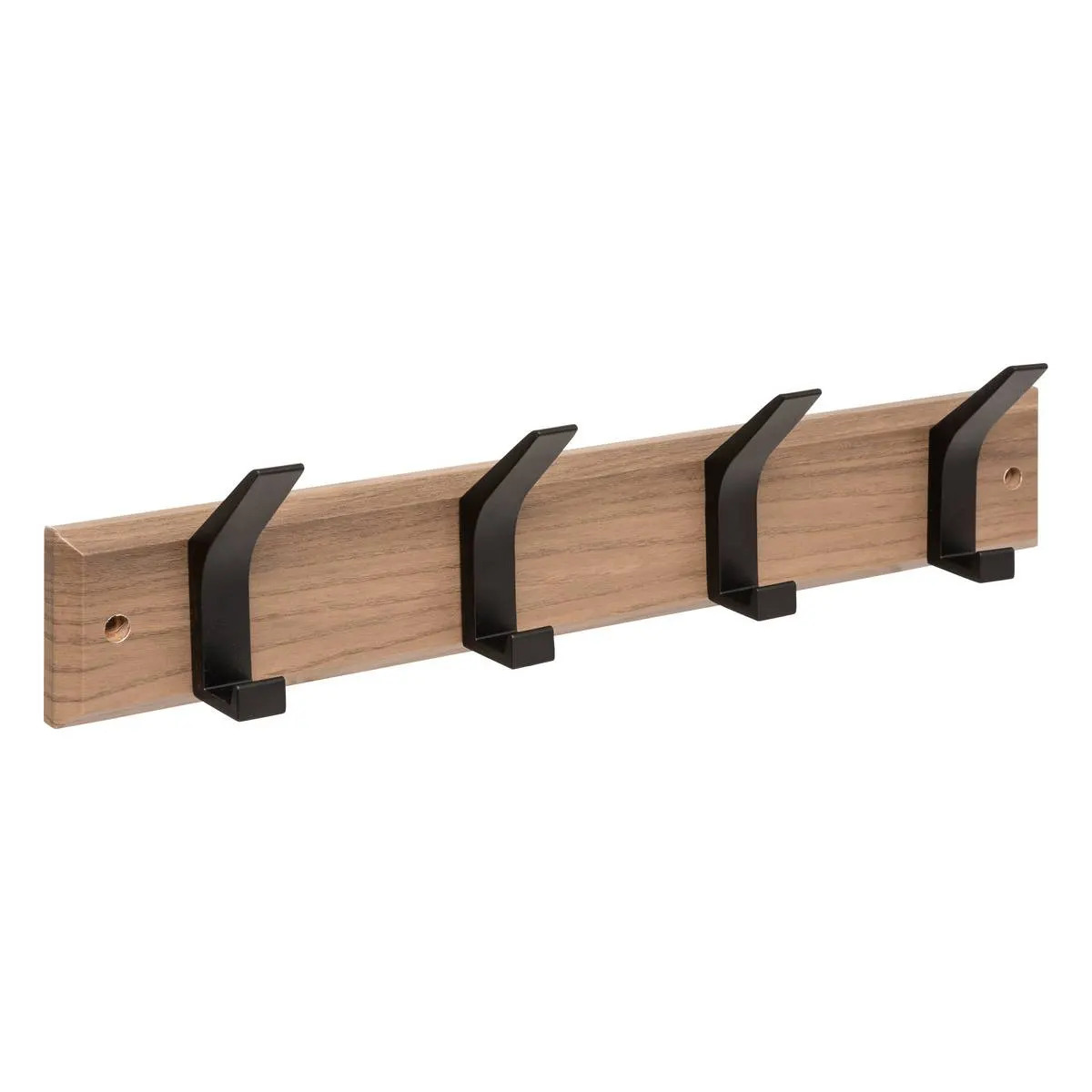 5five Kapstok - 4 ophang haken - RVS - bruin/zwart - 45 x 10 cm - wandkapstok -