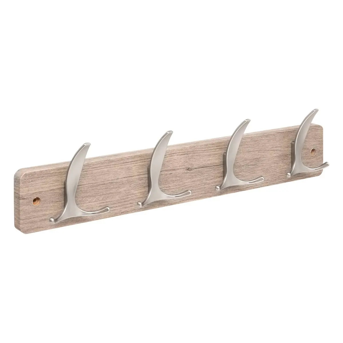 5five Kapstok - 4 ophang haken - RVS - grijs/zilver - 45 x 10 cm - wandkapstok -
