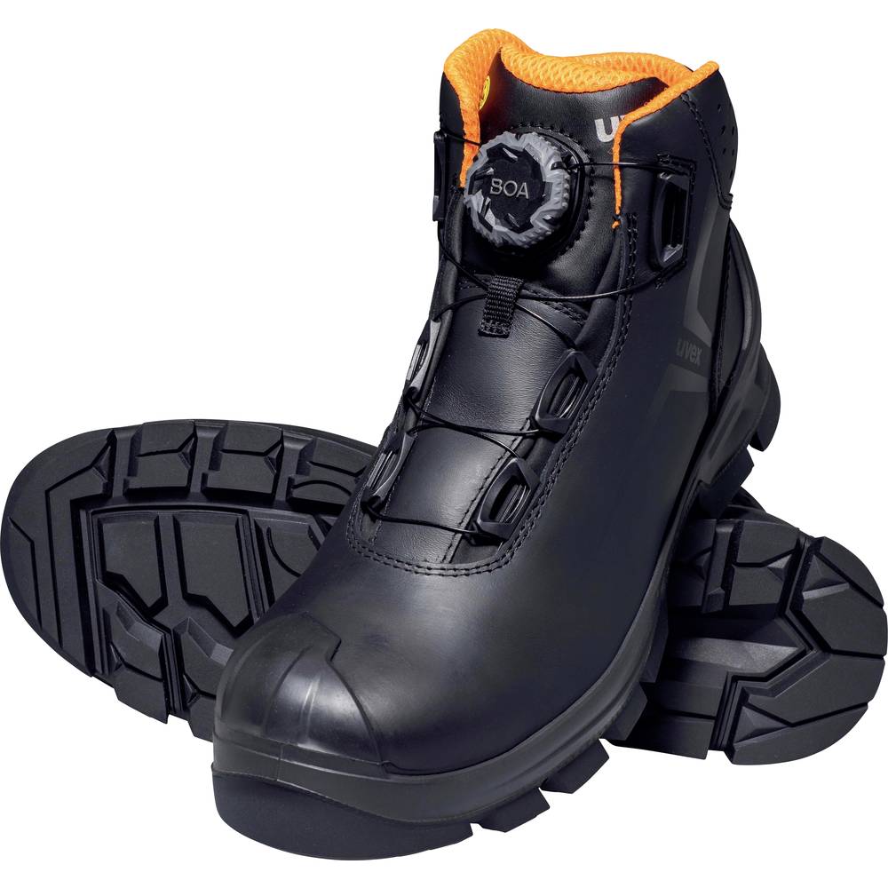 Uvex 2 MACSOLE BOA 6532243 Hoge veiligheidsschoenen S3 Schoenmaat (EU): 43 Zwart, Oranje 1 paar