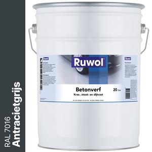 Ruwol Betonverf Antracietgrijs (RAL 7016) 20 liter