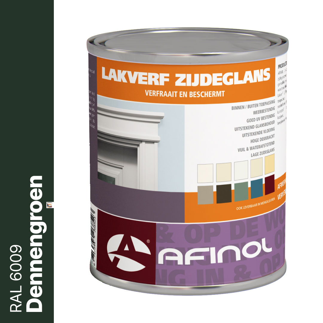 Afinol Zijdeglans Lakverf Dennengroen (RAL 6009) 750 ml
