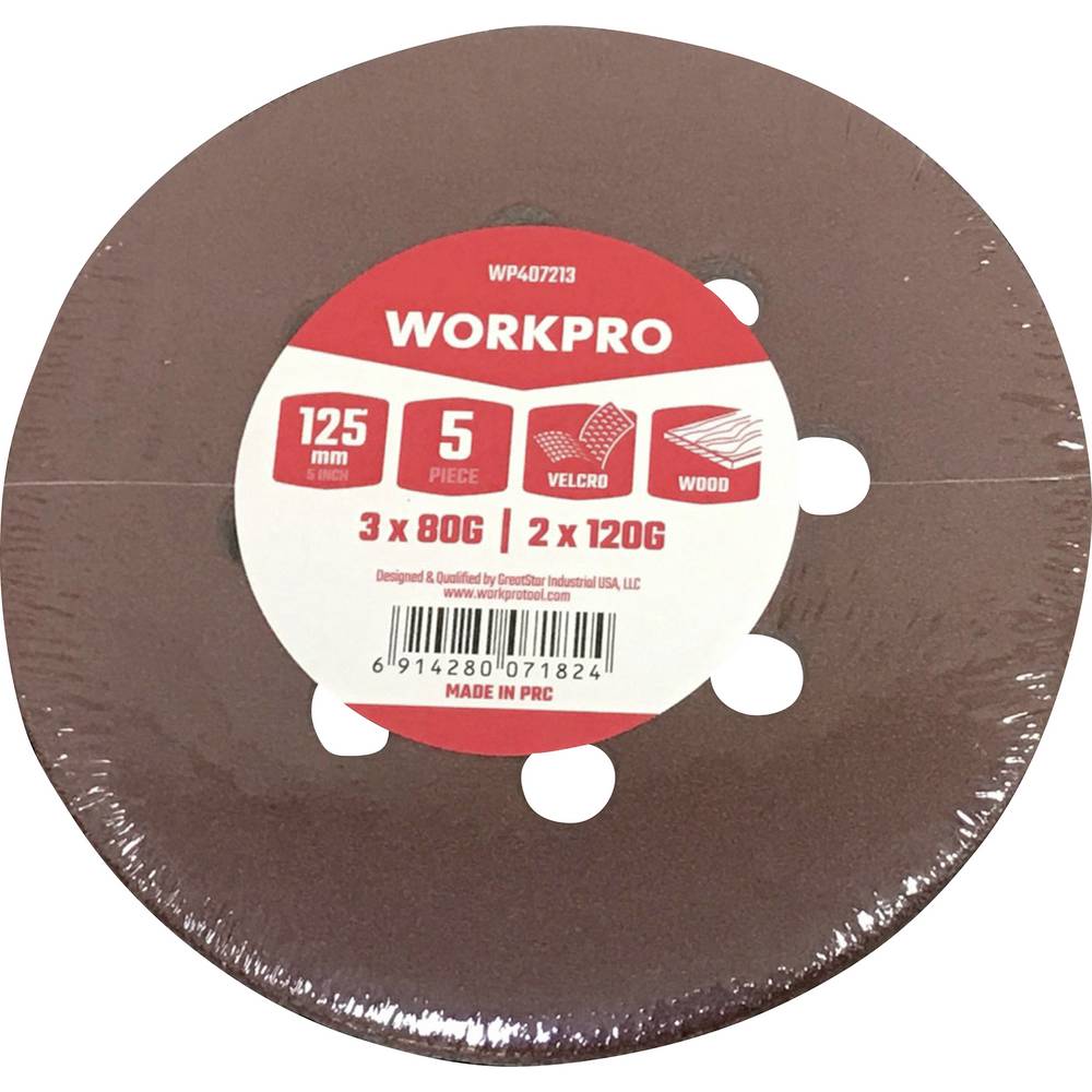 WorkPro WP407213 Schuurschijf Diameter 125 mm 5 stuk(s)