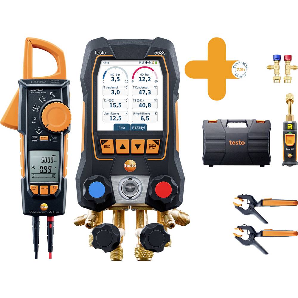 Testo 0564 4558 Smart vacuümset Temperatuur, Druk Met stroomtang