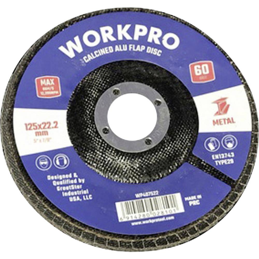 WorkPro WP407522 Lamellenschuurschijf Diameter 125 mm Boordiameter 22.2 mm 10 stuk(s)