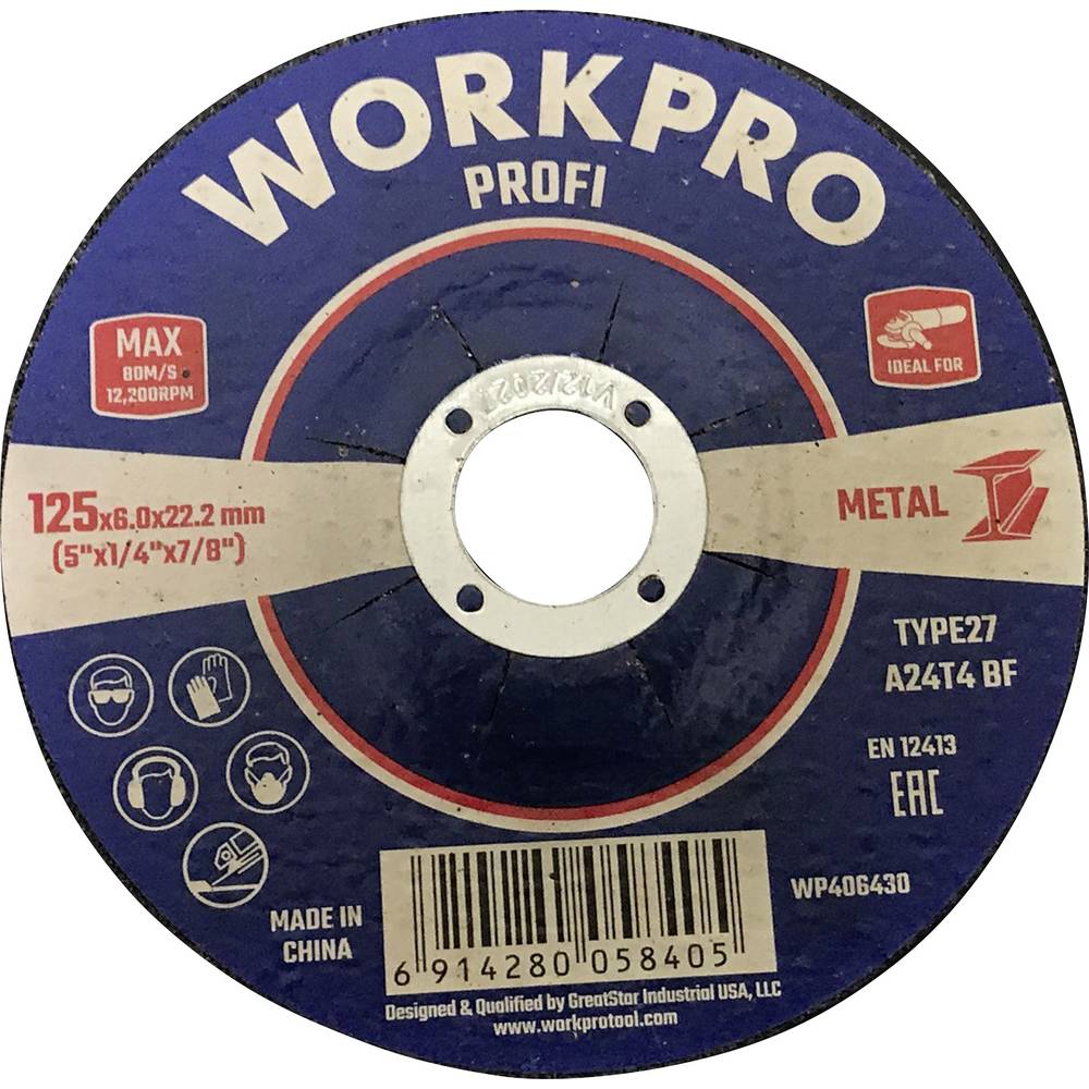 WorkPro WP406430 Schuurschijf Diameter 125 mm 5 stuk(s)