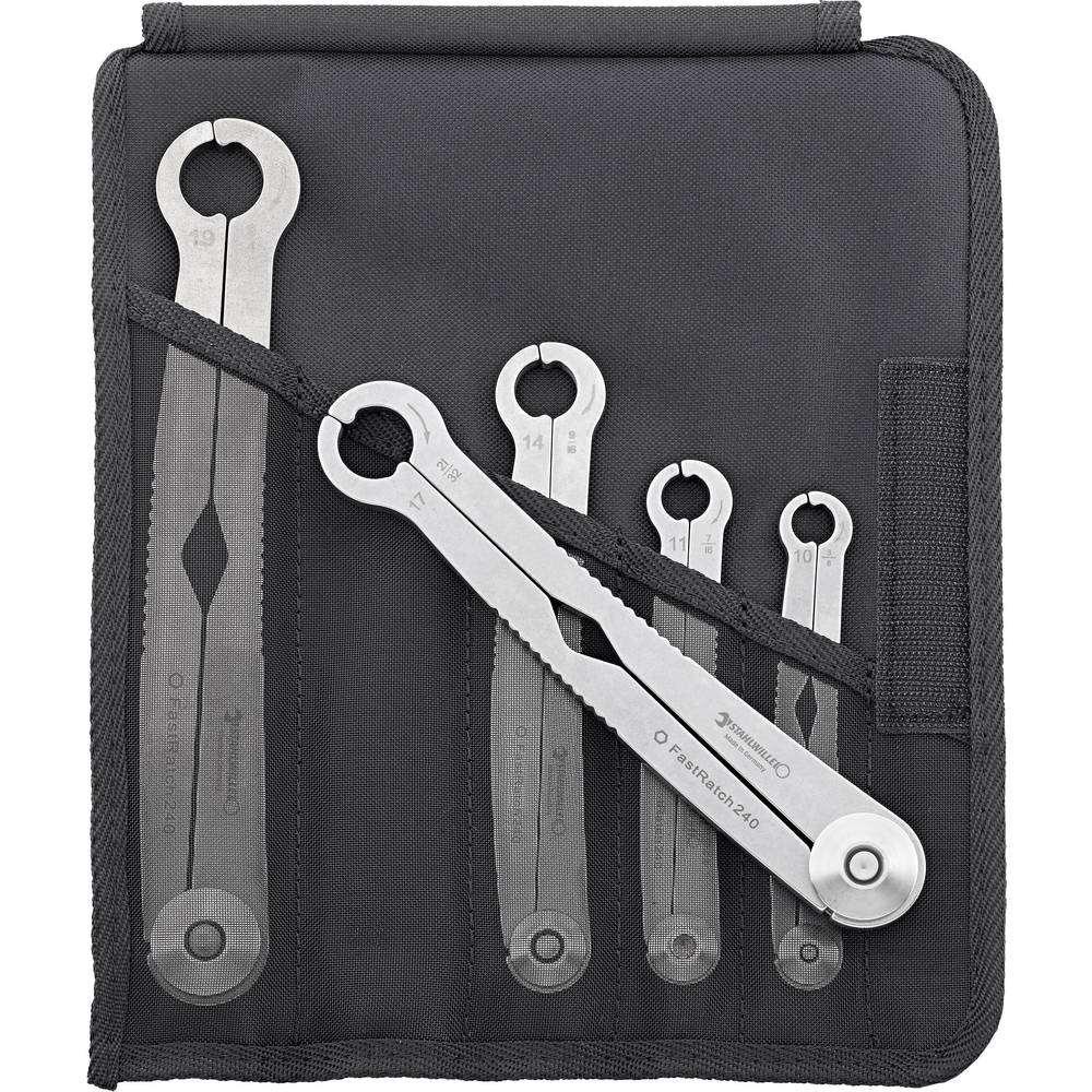 Stahlwille 96411005 240/5 Enkelvoudige ringsleutelset met ratel 5-delig Sleutelbreedte (metrisch) 10 - 19 mm