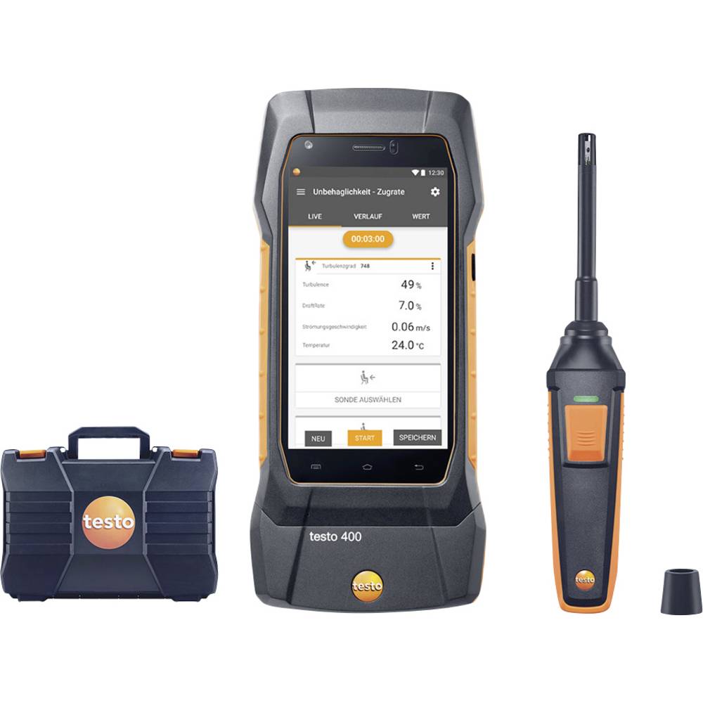 Testo 400 - Gebrauchsnormal Set Milieumeetset Druk, Temperatuur -40, 0 - 150, 200 °C, hPa