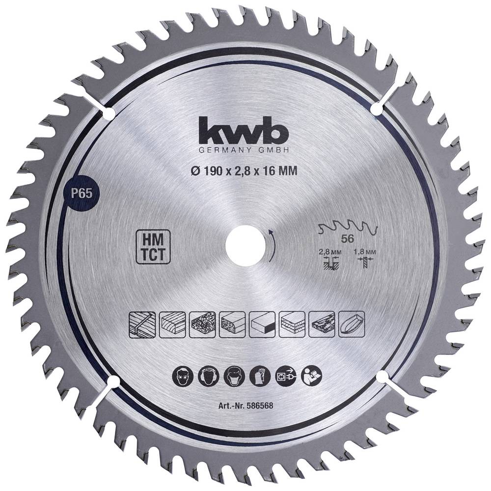 Kwb 586568 Cirkelzaagblad 190 x 16 mm 1 stuk(s)
