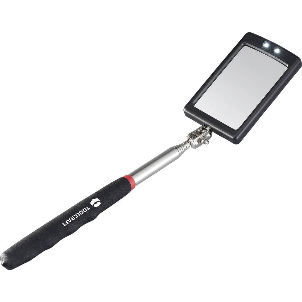 TOOLCRAFT Inspectiespiegel met LED-verlichting, Uittrekbaar Spiegelgrootte: (b x h) 50 mm x 80 mm