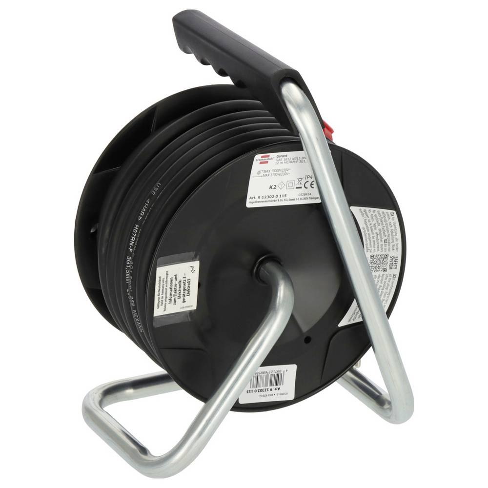Brennenstuhl 9123020115 Kabelhaspel 12 m Zwart