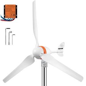 VEVOR Windturbine Generator Kit 400 W Windgenerator Kits 900 r/min Kleine Wind Generator van Aluminium Behuizing, Roestvrijstalen Staart en Blad van Nylonvezel voor Gebruik op Zee, Achtertuinen, enz