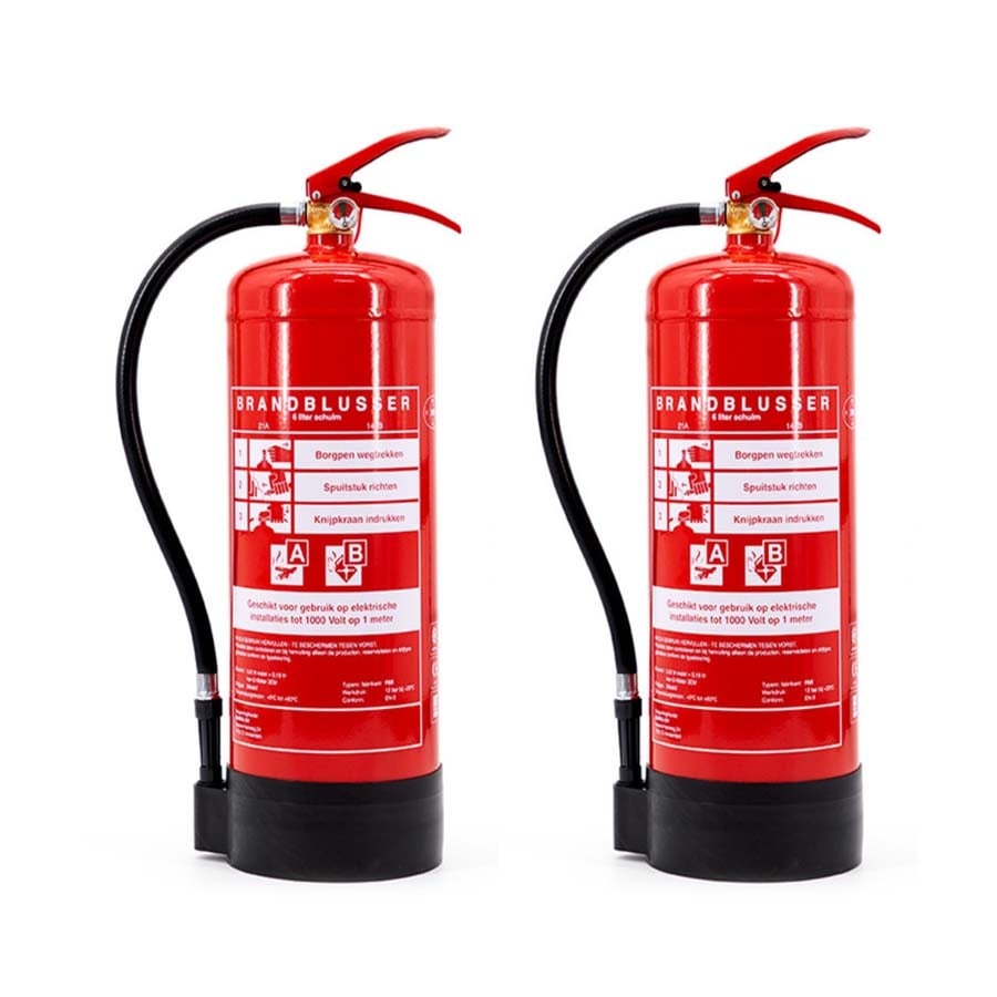 ARBOwinkel.nl Schuimblusser 6 liter 2-pack - Met gele stickers 2-pack schuimblusser 6 liter