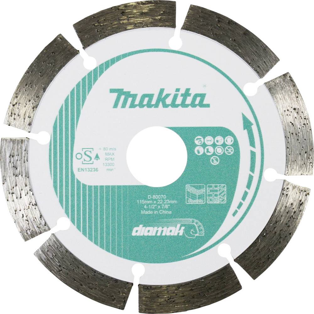 Makita D-80070 Diamanten doorslijpschijf Diameter 115 mm Boordiameter 22.23 mm 1 stuk(s)