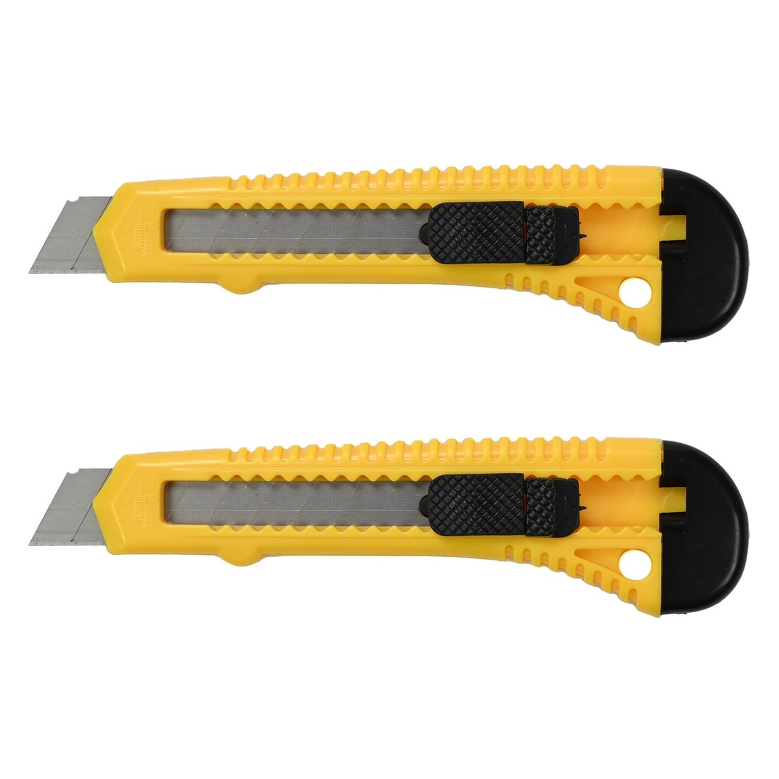 Benson Afbreekmes - 2x - werkmes - snijmes - 18 mm - staal - geel -